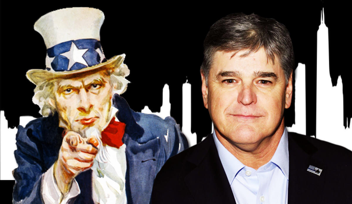 Sean Hannity and Uncle Sam (Credit: Getty Images, Public Domain Images, Wikimedia Commons)