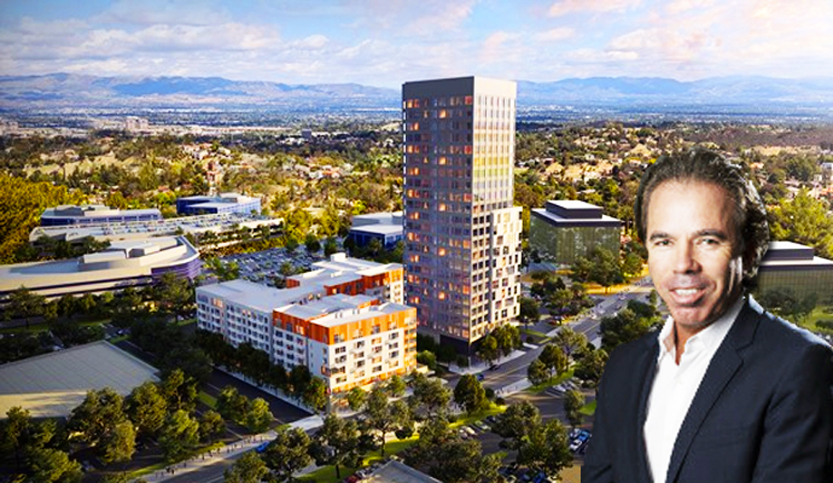 Rendering of the tower with California Home Builders' Founder &amp; CEO Shawn Evanhaim