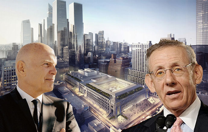 Steve Roth and Stephen Ross with the Farley Post Office Building