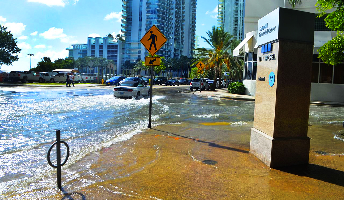 Rising sea levels in Miami (Credit: Wikipedia)
