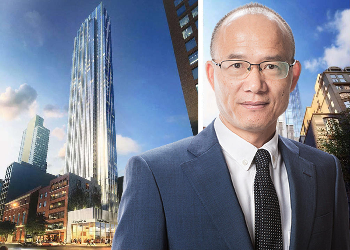 Renderings of 126 Madison Avenue and Fosun's Guo Guangchang (Credit: Handel Architects and Fosun)