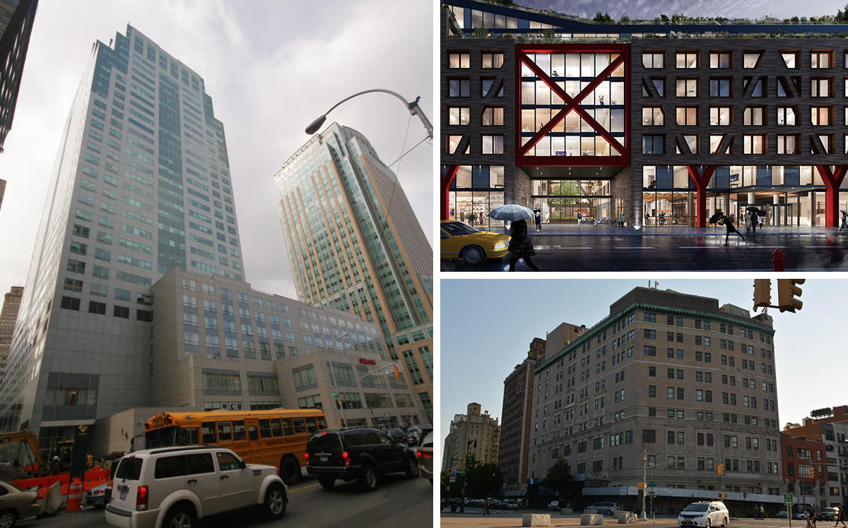 Clockwise from left: 350 Jay Street, 54 Noll Street and 1 Prospect Park West