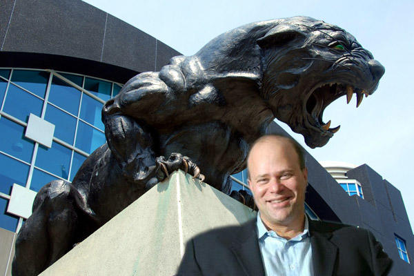From back: Carolina Panthers' home stadium in Charlotte, David Tepper. (Credit from back: Paul Brennan; Appaloosa Management)