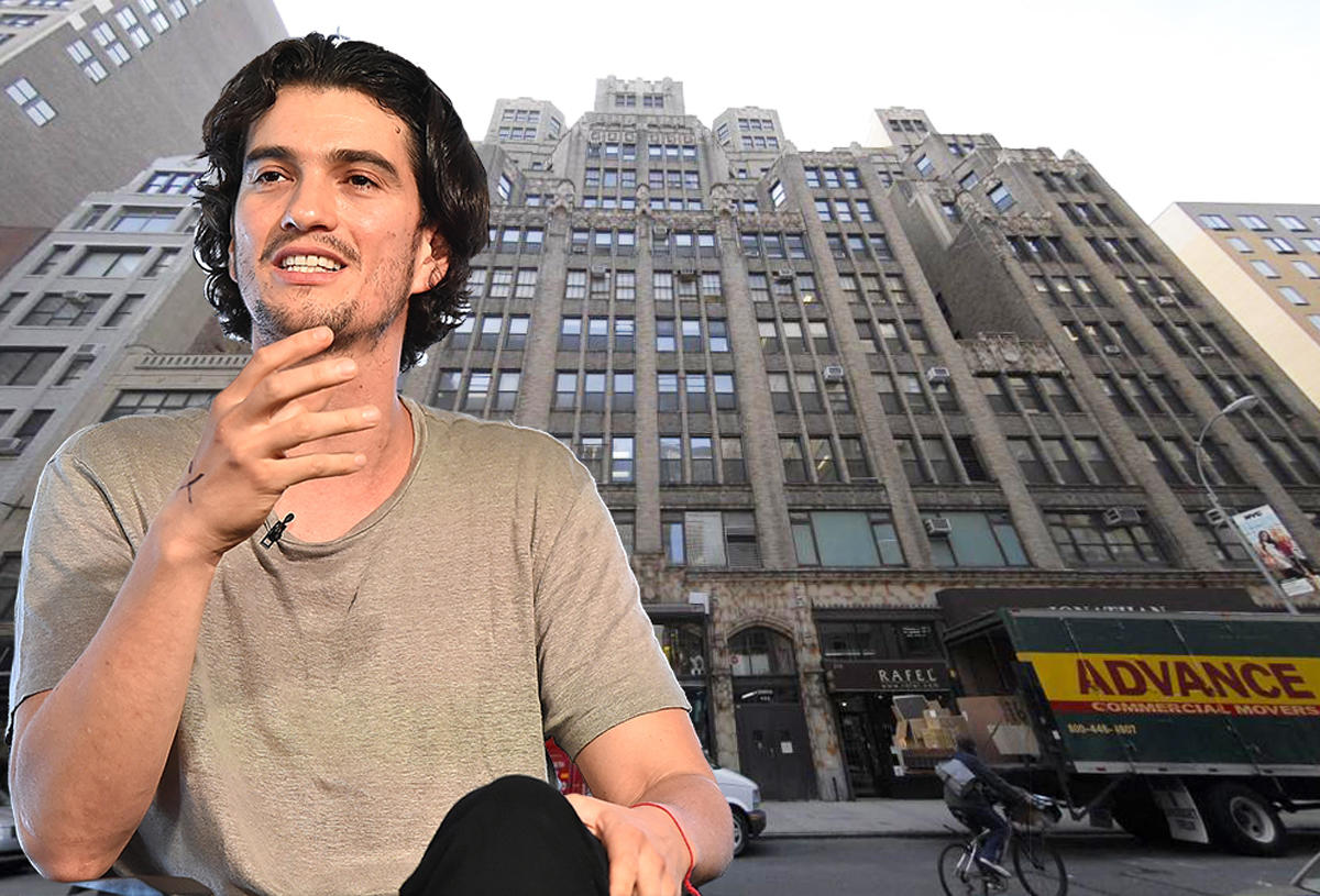 Adam Neumann and 214 West 29th Street (Credit: Getty Images)