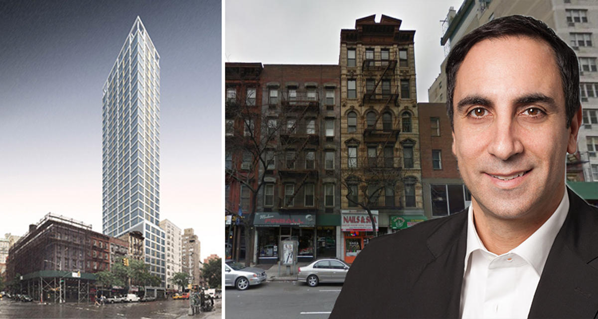A rendering of 368 Third Avenue, the current site and Erez Itzhaki