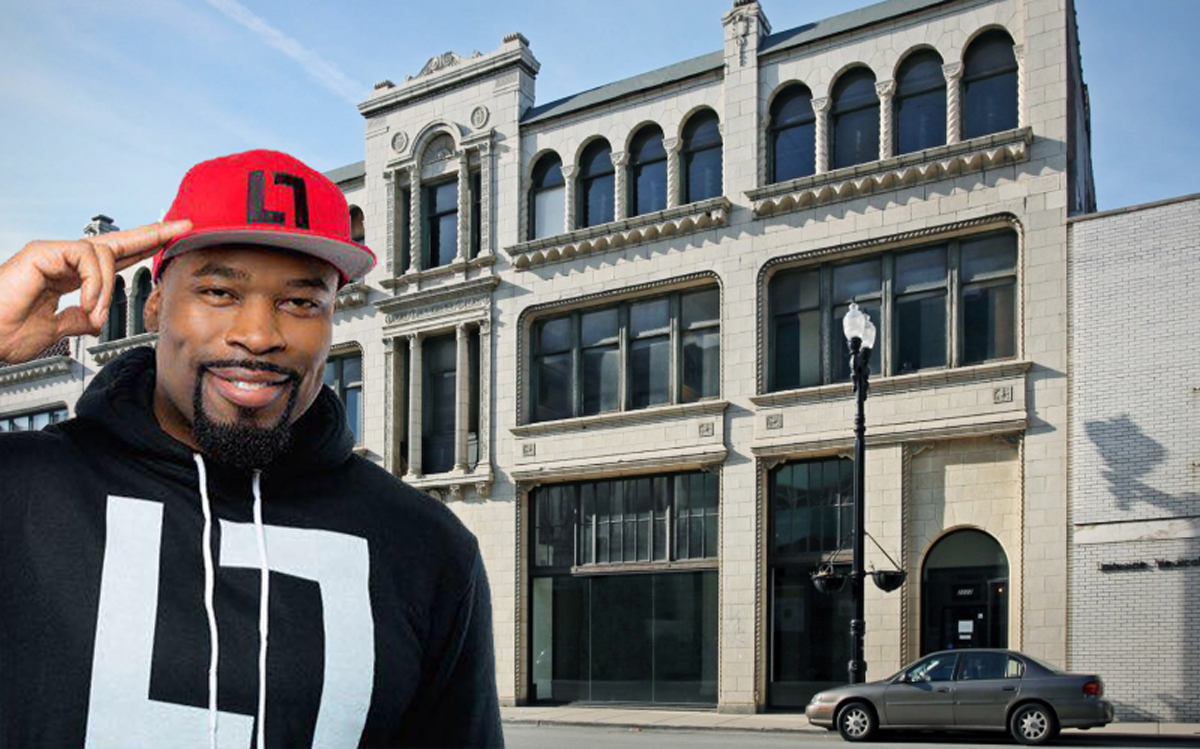 Former Bears Julius Peppers and Israel Idonije plan a co-working space in the South Loop (Credit: Facebook and NelsonHill Commercial Real Estate)