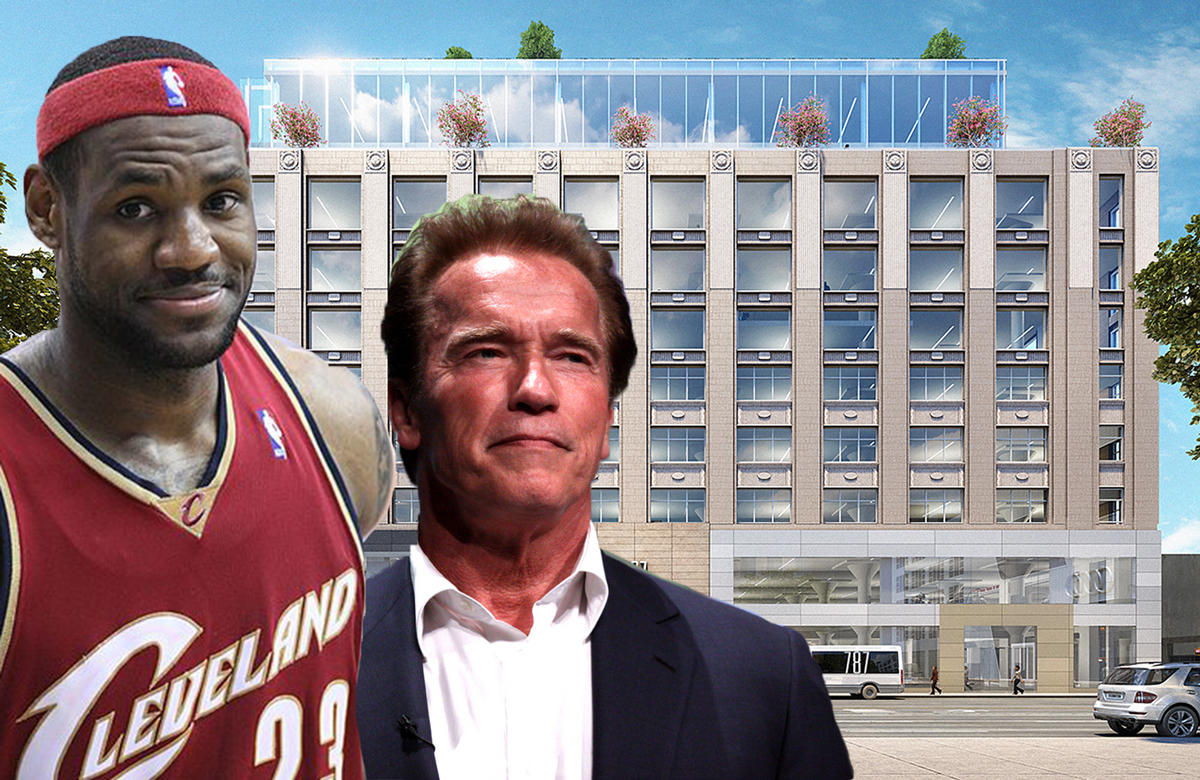 From left: LeBron James, Arnold Schwarzenegger and 787 Eleventh Avenue