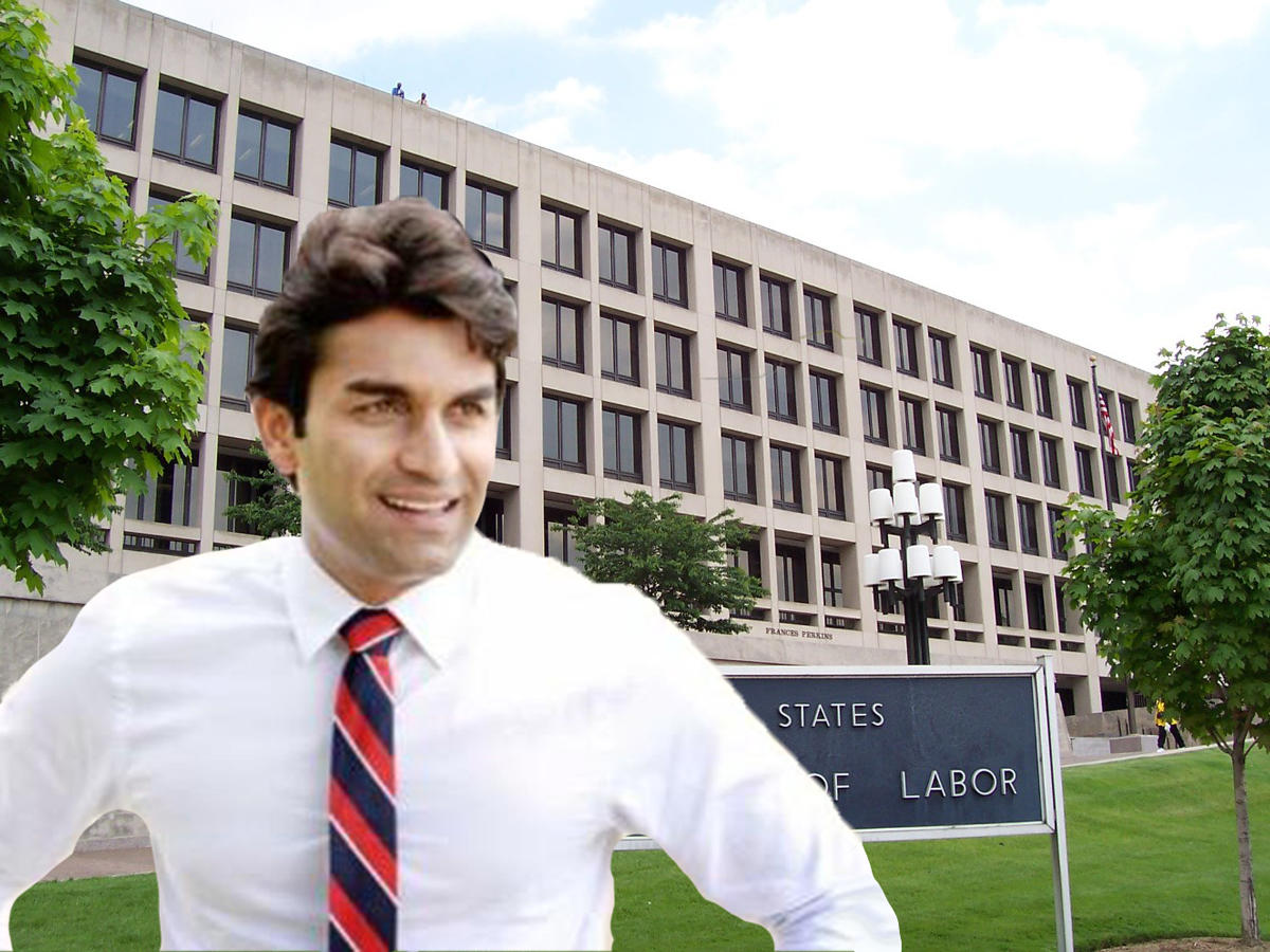 US Department of Labor and Suraj Patel (Credit: Wikipedia Commons and Twitter)