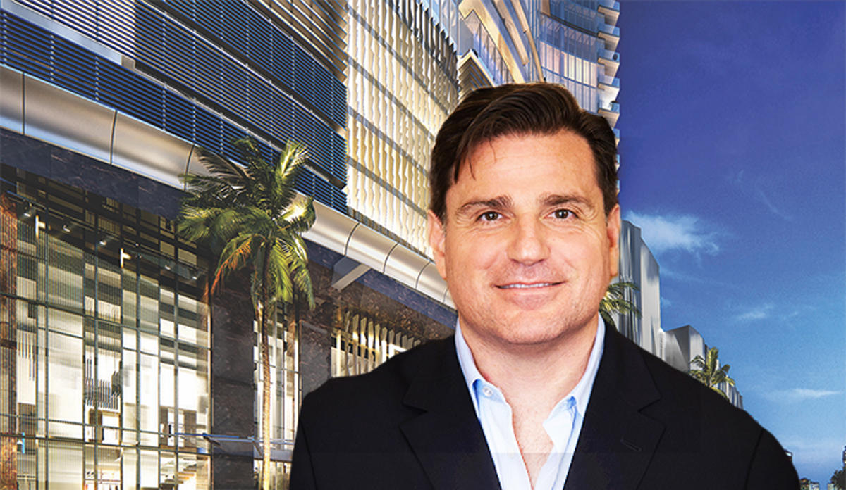 Dan Kodsi and a rendering of Paramount Miami Worldcenter