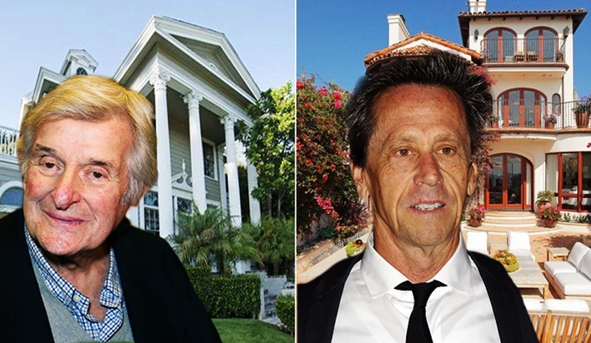 Sid Bernstein, Brian Grazer, and the homes (Credit: MLS, Getty Images, Wikipedia)
