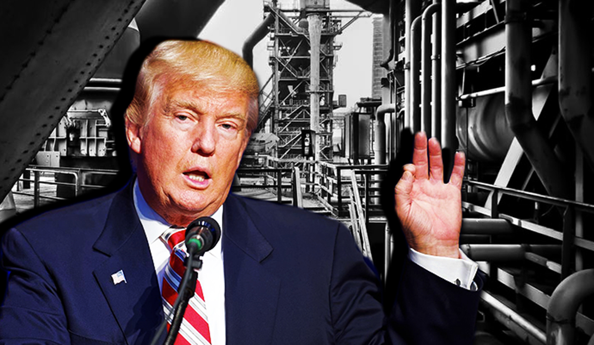 Donald Trump and a steel factory (Credit: Wikimedia Commons, Pexels)