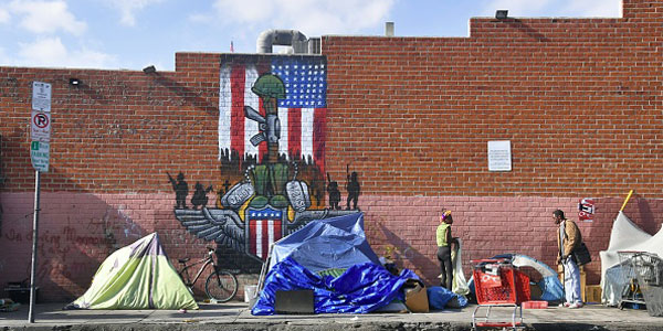 Homeless encampments in Los Angeles (Credit: Getty Images)