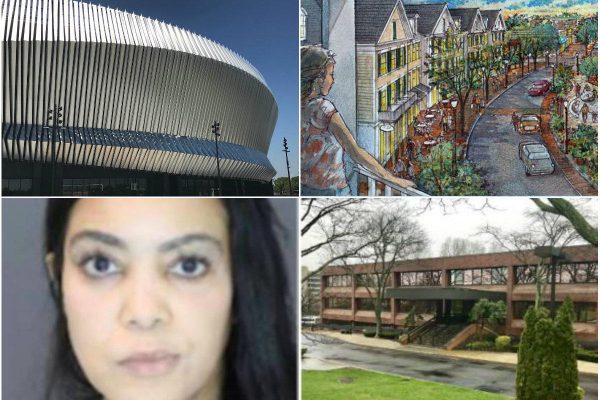 Clockwise from top left: Talks halt over $1B redevelopment proposal for Nassau Coliseum area, one bedrooms added to $21M Huntington Station project to meet demand, Northwell buys former Lake Success bank headquarters for $36M and Manorville real estate agent arrested for taking deposits on fake listings.