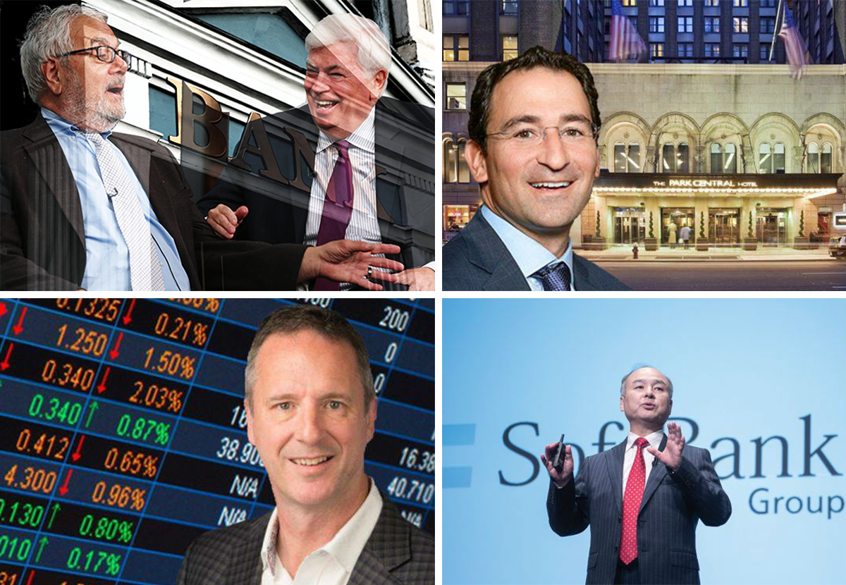 Clockwise from top left: Rep. Barney Frank and former Sen. Chris Dodd; Blackstone Group's xtJonathan Gray; Softbank's Masayoshi Son; EXp Realty’s Glenn Sanford.