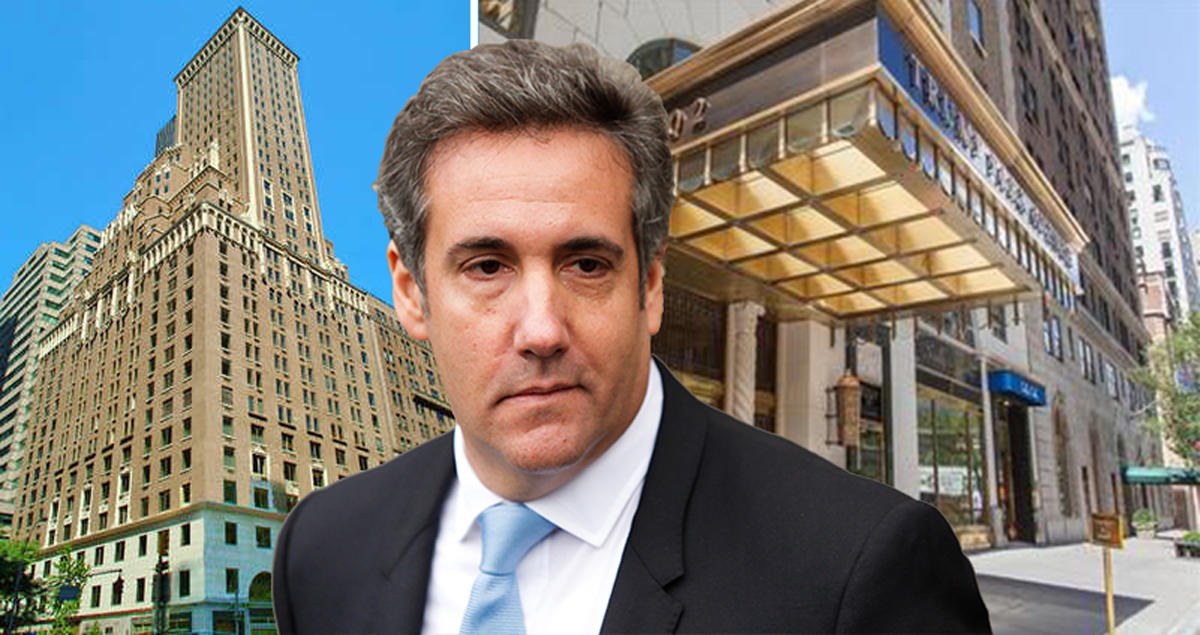 Michael Cohen and Trump Park Avenue at 502 Park Avenue (Credit: Getty Images and CityRealty)