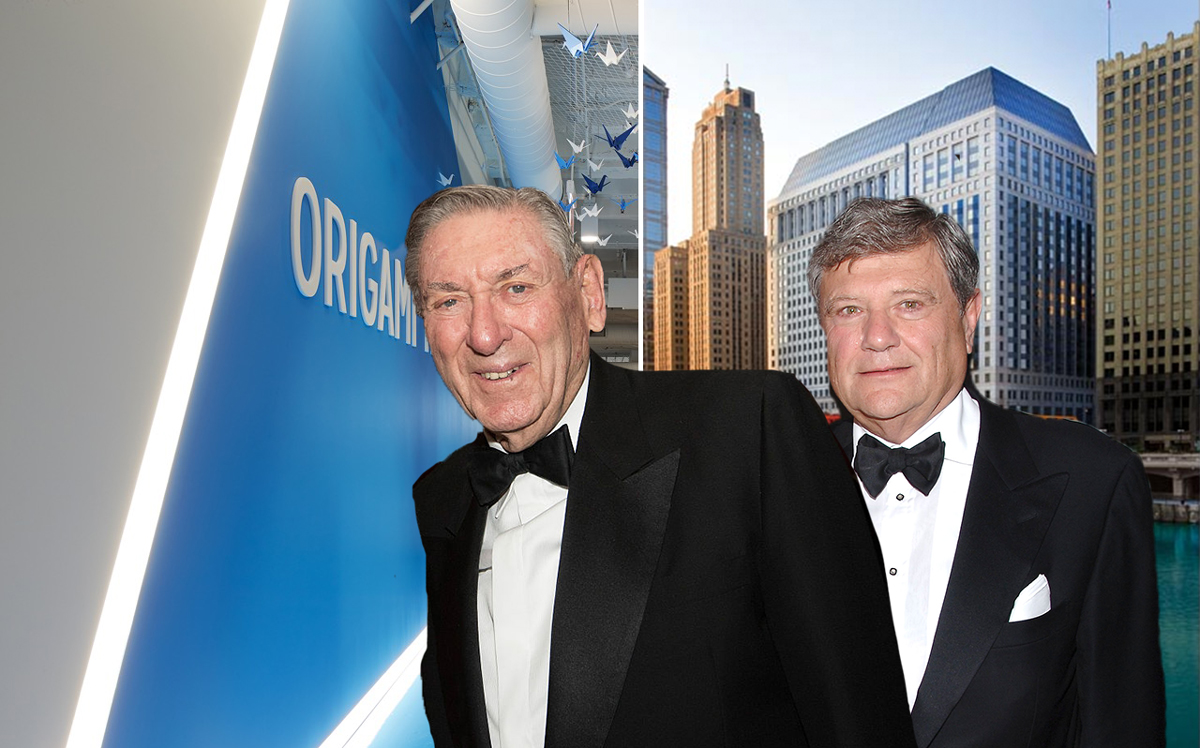 Lester Crown, Jerry Speyer, and 222 North LaSalle Street (Credit: Getty Images and Tishman Speyer)