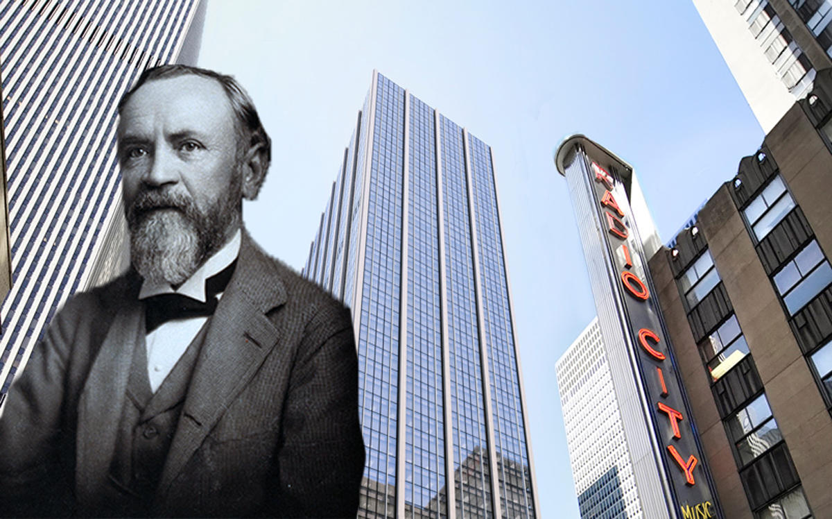 Carnegie Steel Co-founder Henry Phipps Jr. and 1271 Sixth Avenue (Credit: Wikipedia and Rockerfeller Group)
