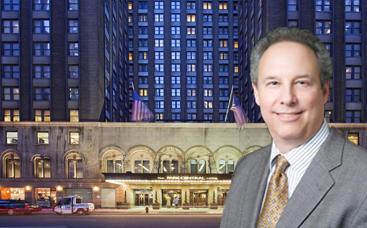Pebblebrook Hotel Trust Chairman Jon Bortz and Park Central NY at 870 7th Ave (Credit: Pebblebrook Hotels and Booking)