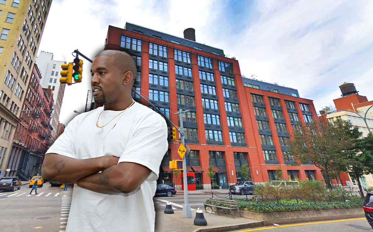 Kanye West and 25 Houston Street (Credit: Getty Images and Google Maps)