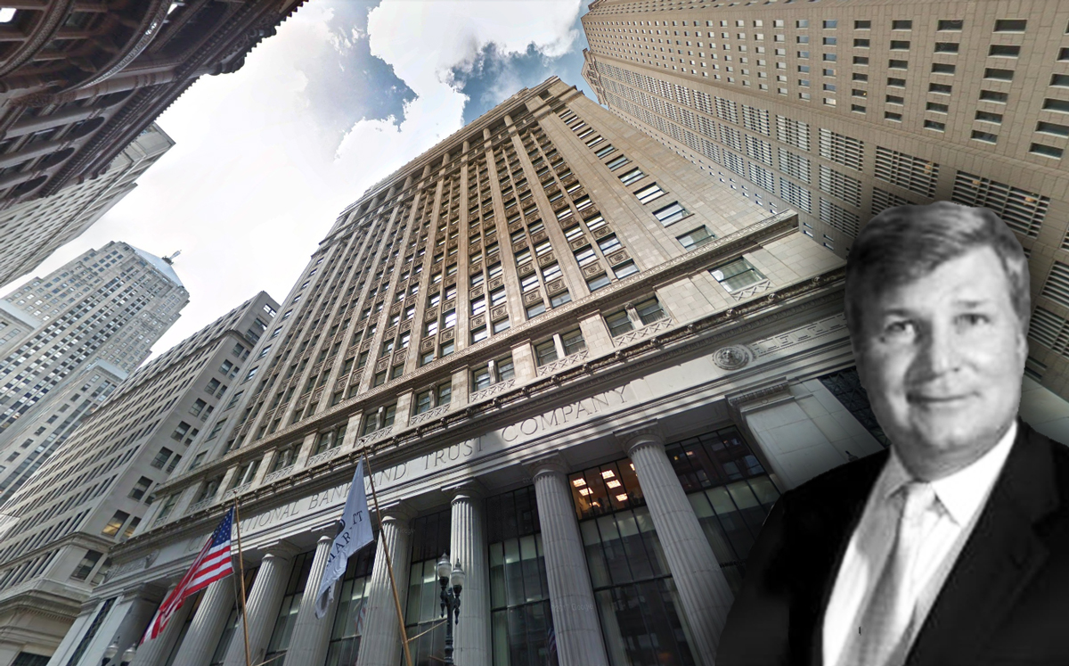 Prime Group CEO Michael Reschke and 208 S Lasalle Street (Credit: The Prime Group, Inc. and Google Maps)