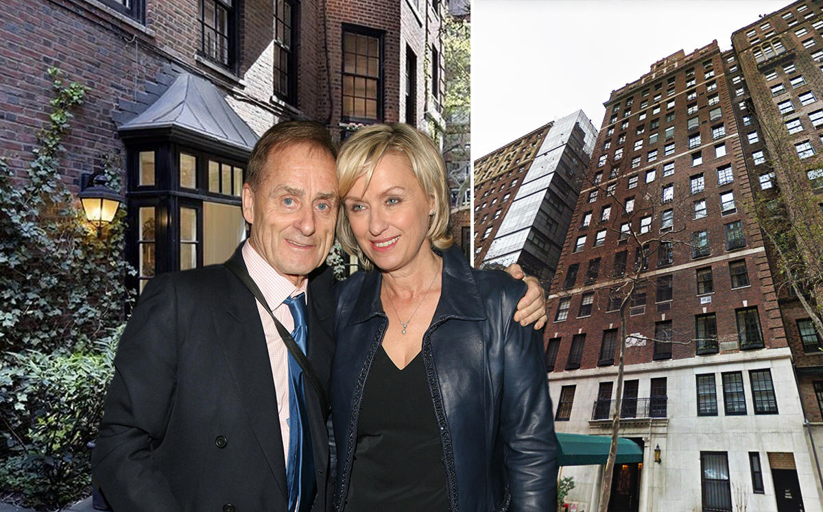Sir Harold Evans, Tina Brown, and 447 East 57th Street (Credit: Getty Images and Google Maps)