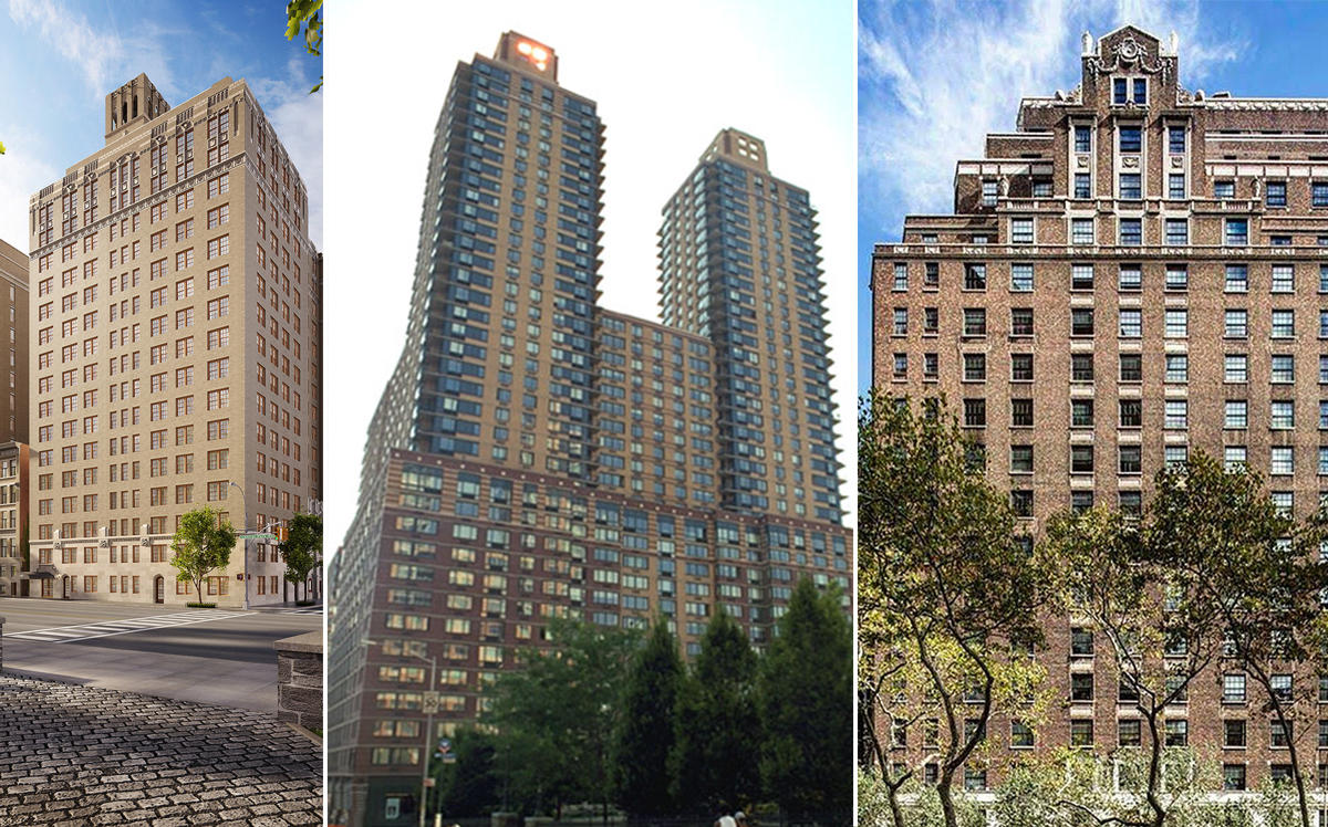 360 Central Park West, 160 West 71st St and 75 West End Ave (Credit: CityRealty)