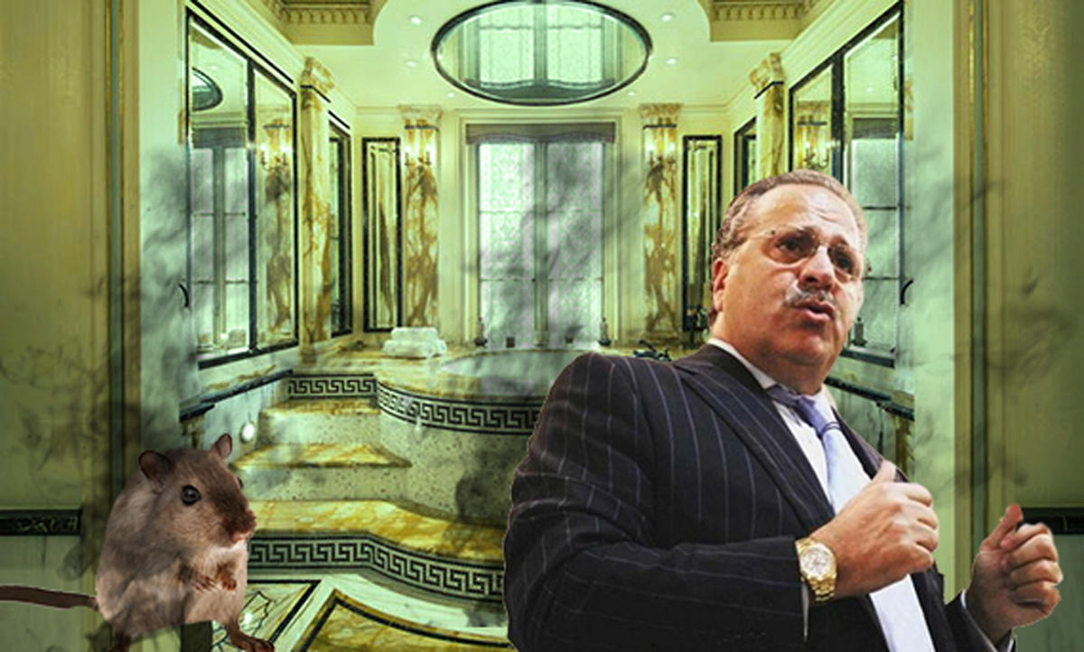 Joseph Chetrit and Versace’s grand bathroom at 5 East 64th Street (Credit: Pixabay and Pixelsquid)
