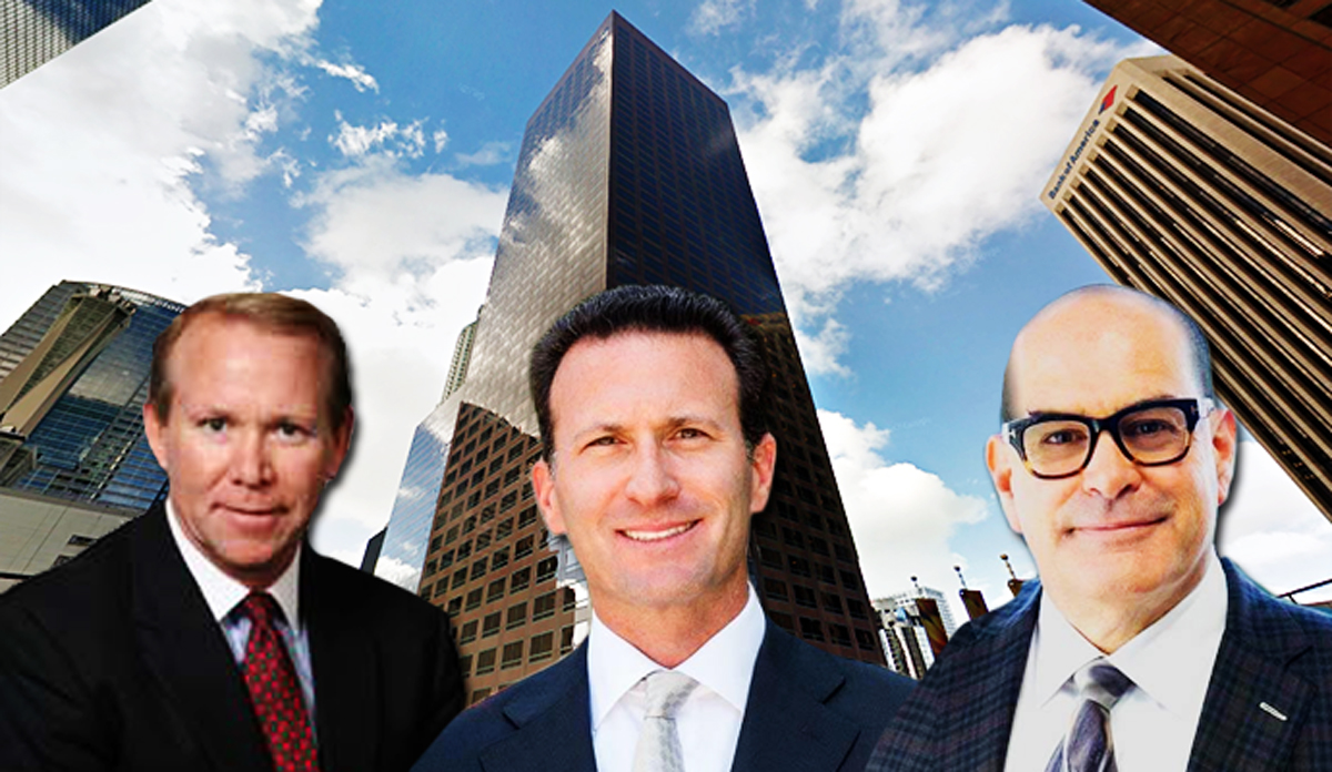CRA's Jeffrey Tabor, Stone-Miller's Craig Miller and Bradley Stone, and 355 South Grand Avenue, where CRA's Los Angeles business is headquartered