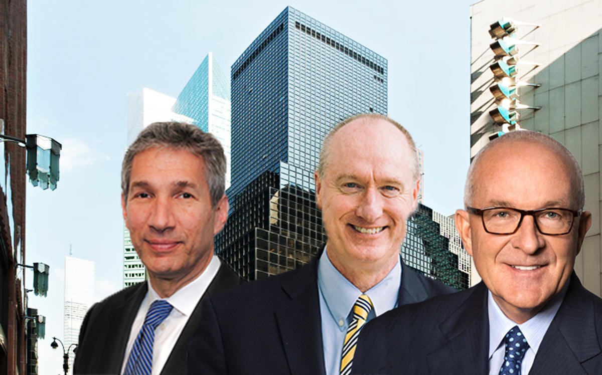 Left to right: Cushman and Wakefield's Steven Kohn, Normandy Realty's Finn Wentworth, Paramount Group's Albert Behler, and 575 Lexington Avenue (Credit: Normandy Realty, Cushman and Wakefield, and 575 Lexington Ave)