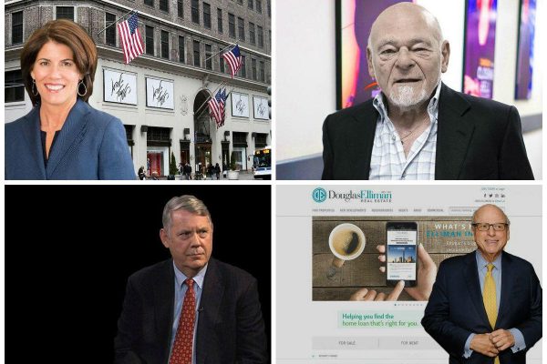 Clockwise from top left: Lord &amp; Taylor closing flagship store on Fifth Avenue, Sam Zell uses vulgar language in response to #MeToo question, Douglas Elliman's new platform to provide tools for agents, and Wafra head of real estate fired for sexual harassment.
