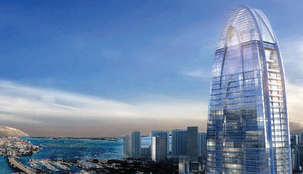The 70-story Okan Tower will include a 294-key Hilton-branded hotel, plus 153 condos. Completion is expected in 2022.