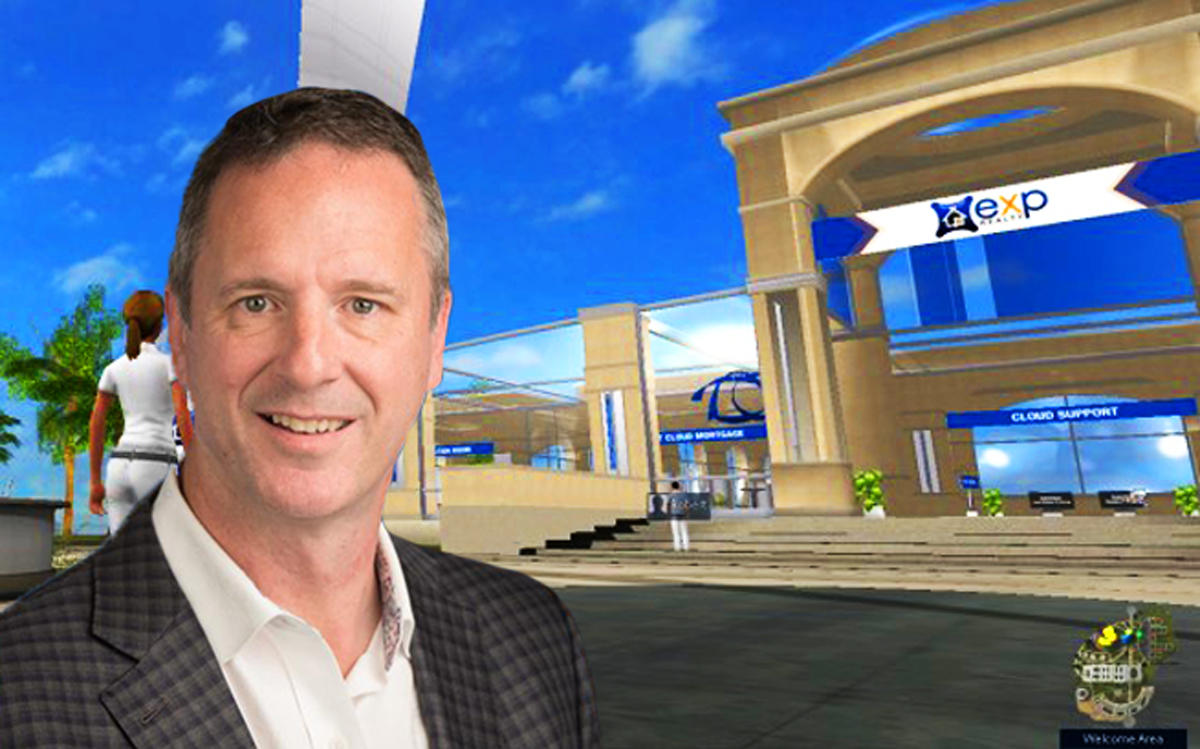 Glenn Sanford and eXp Realty's virtual world (Credit: Facebook and eXp Realty)