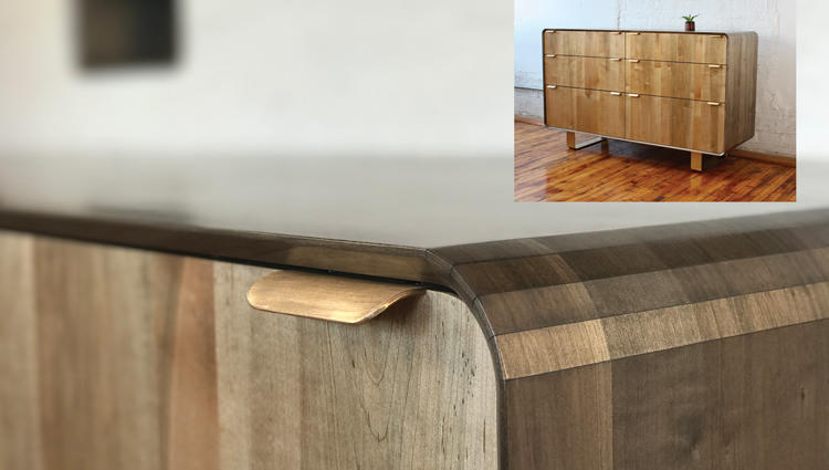 Aardvark Interiors’ debut collection is made from solid hardwood. Prices start at $3,500 for a medium-sized mirror or floating shelf unit and $12,000 and higher for a fully featured dresser or credenza.