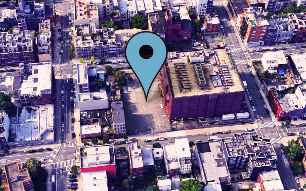 The parking lot at 64 Scholes Street in Brooklyn (Credit: Google Maps)