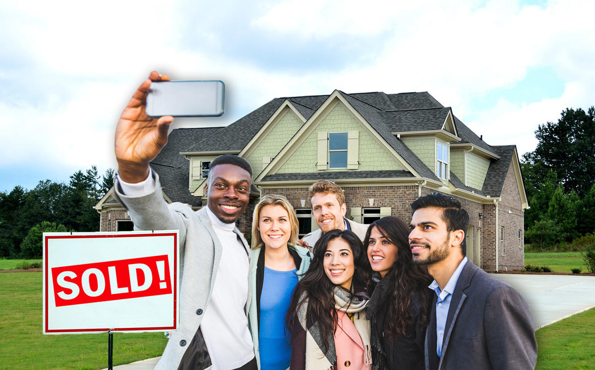 A sold home with millennials (Credit: Pixabay and iStock)