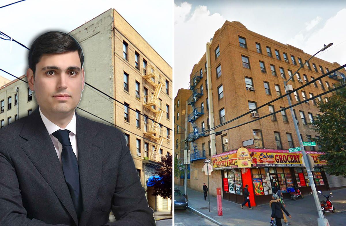 From left: Isaac Kassirer, 495 East 188th Street, and 769 Bryant Avenue in the Bronx (Credit: Emerald Equity Group, Apartments. and Google Maps)