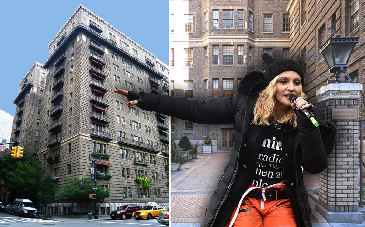 Madonna and Harperley Hall at 41 Central Park West (Credit: Getty Images and Corcoran)
