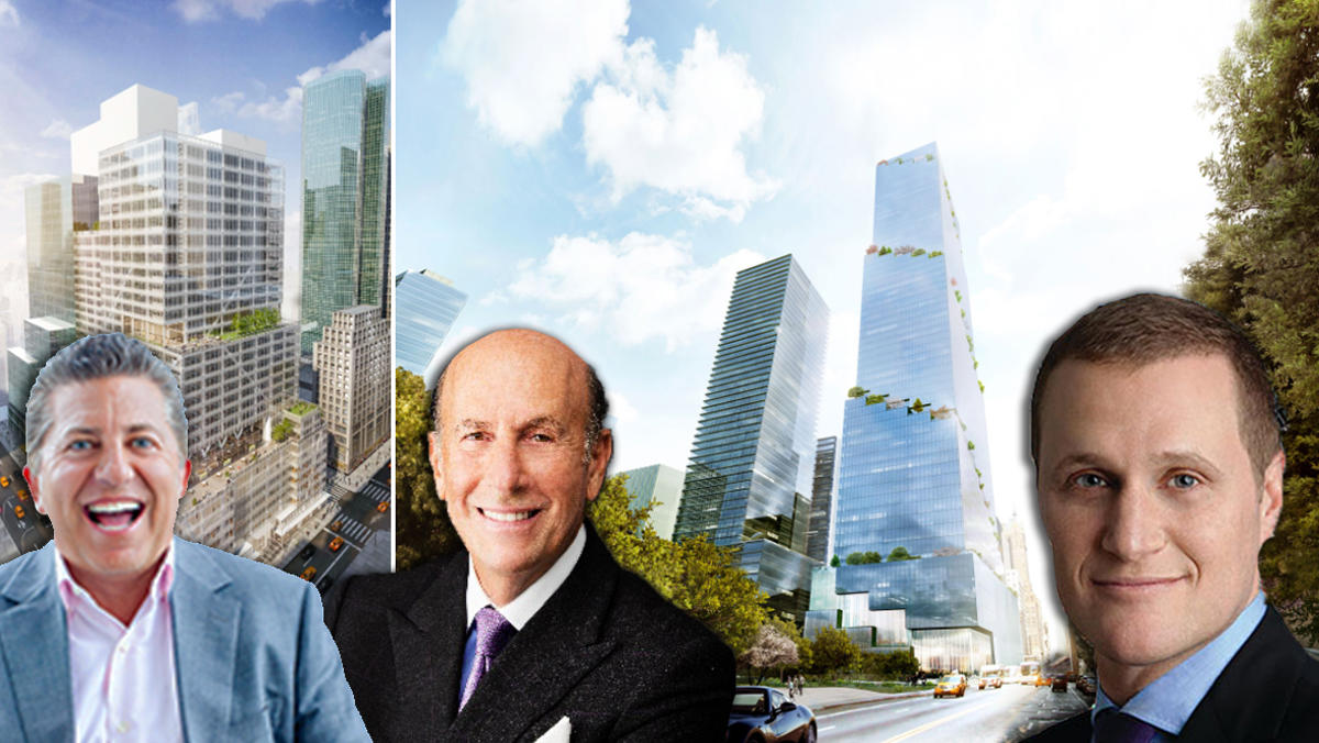 From left to right: Rob Lapidus, David Levinson, and 390 Madison Avenue and Rob Speyer and the Spiral at Hudson Yards (Credit: L&amp;L Holding and The Spiral NY)