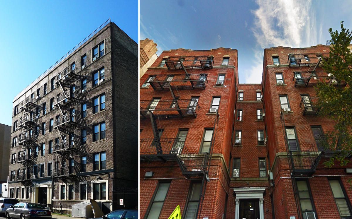 1030 Carroll Street in Brooklyn and 2718 Morris Avenue in the Bronx (Credit: Apartments and Google Maps)