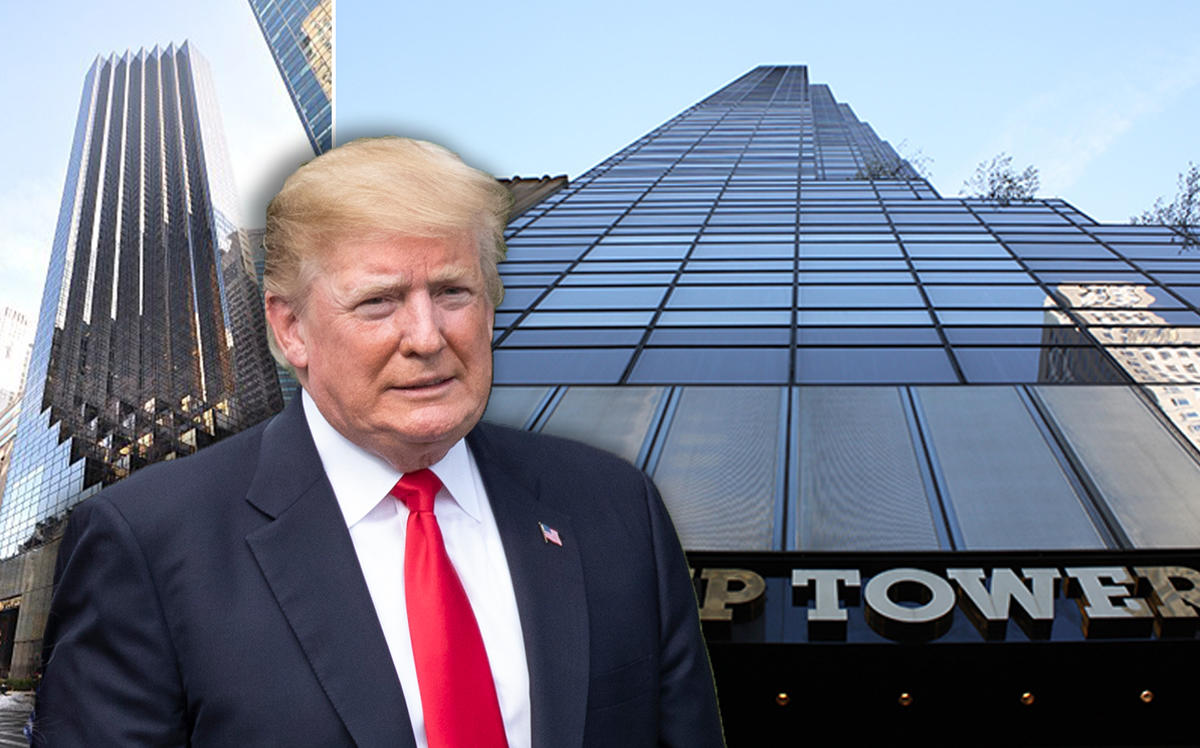 President Donald Trump and Trump Tower at 725 5th Avenue (Credit: Getty Images and Wikipedia)