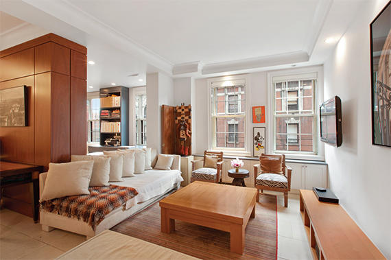 This two-bedroom, two-bathroom Greenwich Village co-op has high ceilings, moldings and a washer/dryer. Building amenities include a doorman, elevator attendant and communal roof deck. The $2.5 million spread is located at 41 Fifth Avenue. Kim Robilotti at Janet Aimone Robilotti & Associates has the listing.