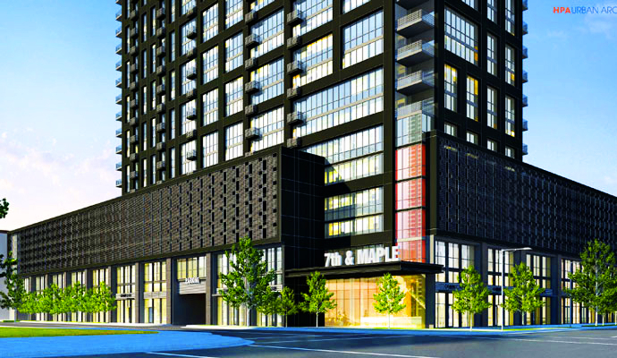 A rendering of the 7th and Maple project