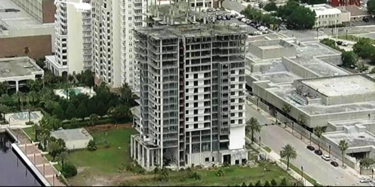 Berkman Plaza II is an unfinished condo building that would be finished as hotel. (Credit: News4Jax.com)