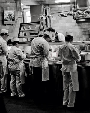 Chefs work the line