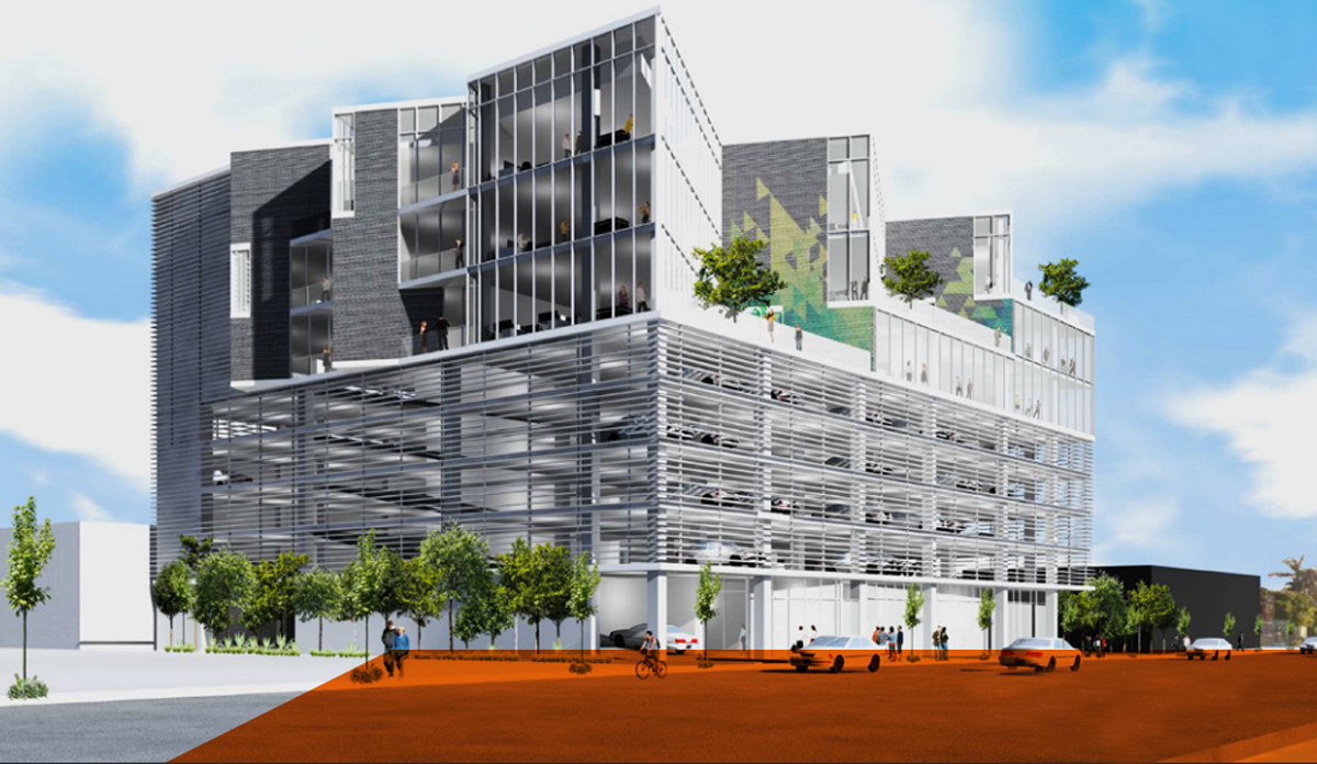 Rendering of CIM's eight-story project at 926 Sycamore Avenue