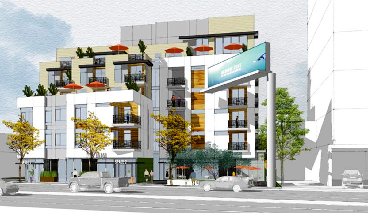 Rendering of a proposed residential building on 16161 Ventura Boulevard (Credit: LADCP)