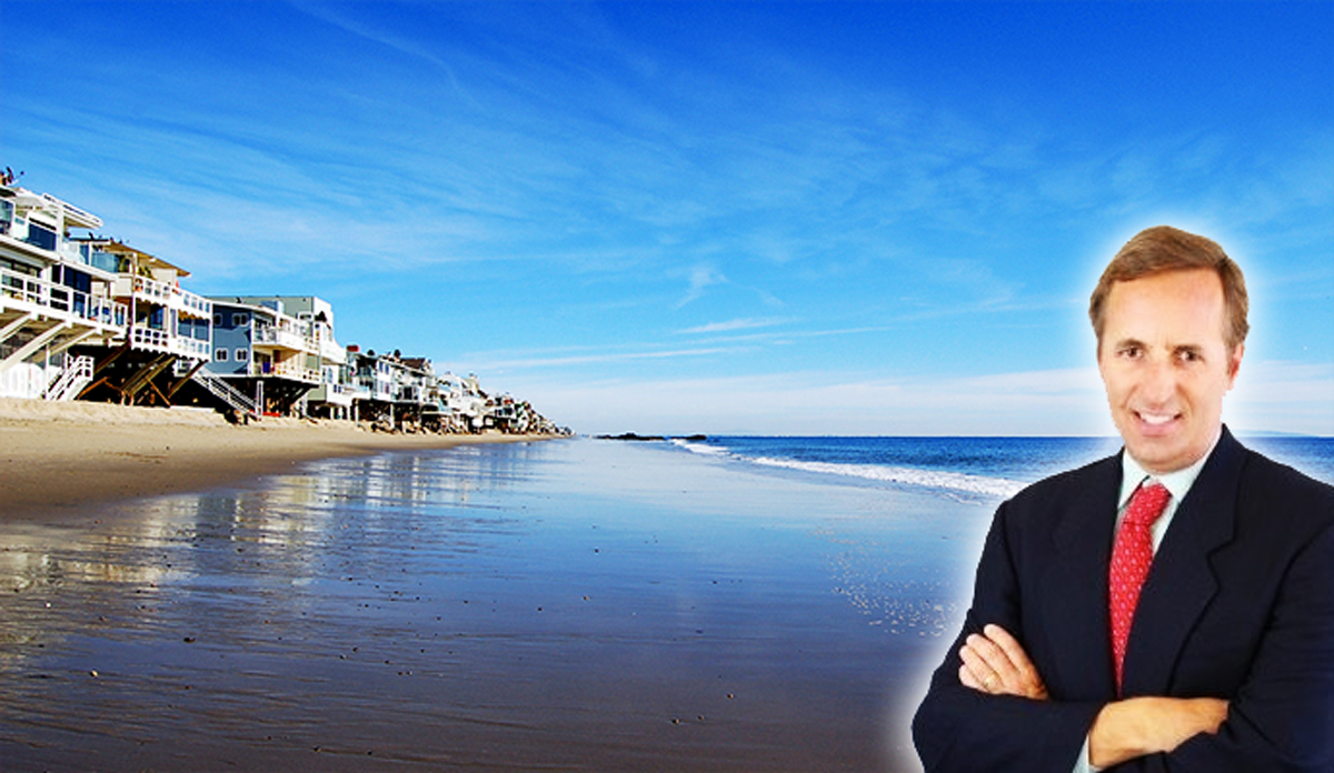 Sotheby's International Realty agent Marcus Beck and the Malibu beachfront (Credit: tensaibuta via Flickr)