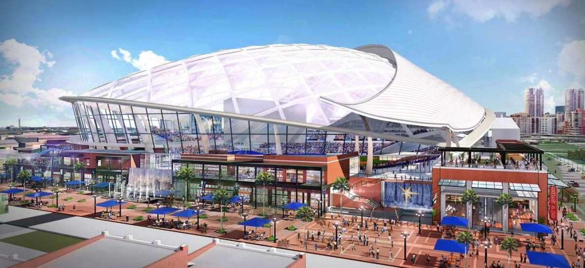 Rendering of proposed Tampa Bay Rays stadium in Tampa's Ybor City area (Credit: Tampa Bay Times)