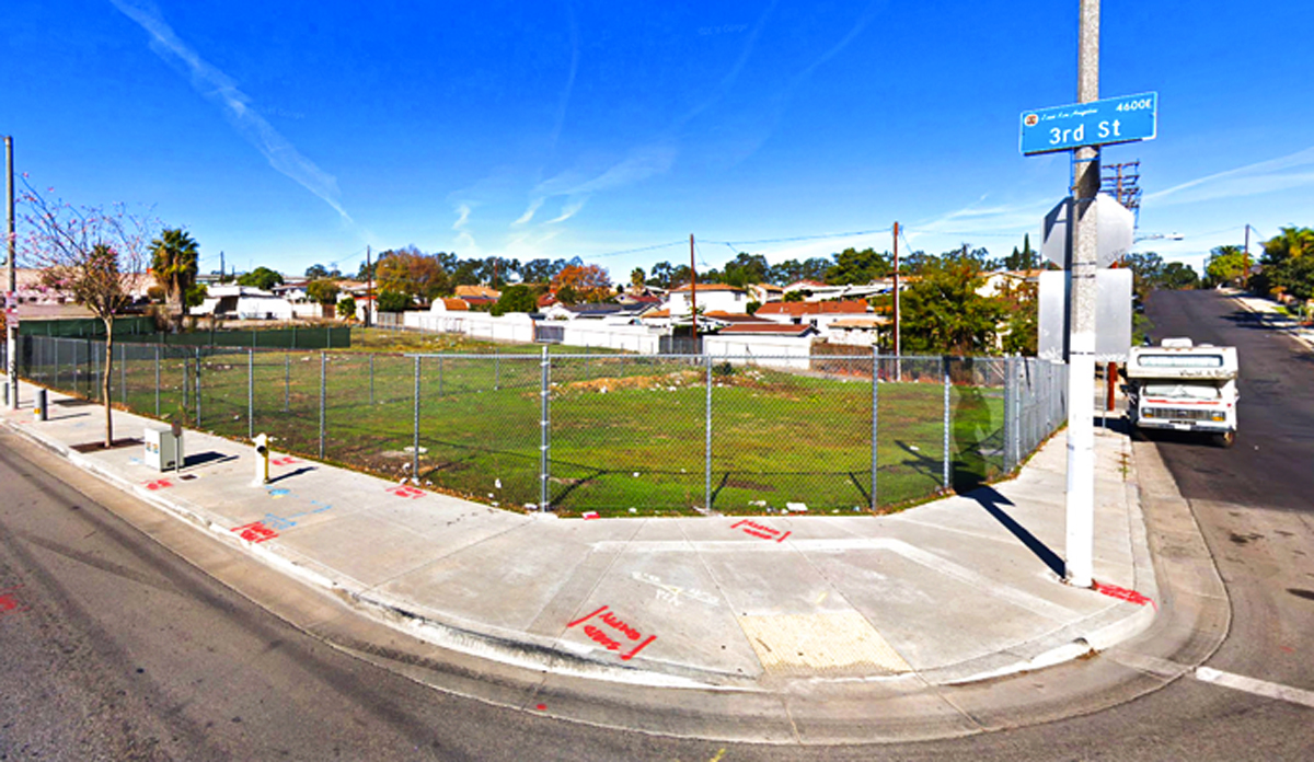 The proposed development site at 3rd Street and Dangler Avenue