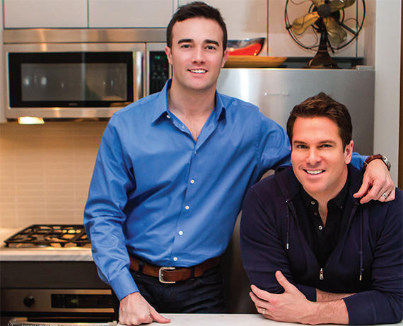 MSNBC anchor Thomas Roberts (right) with husband Patrick Abner (left) inside their recently renovated kitchen (Photo: Christian Fernandez)